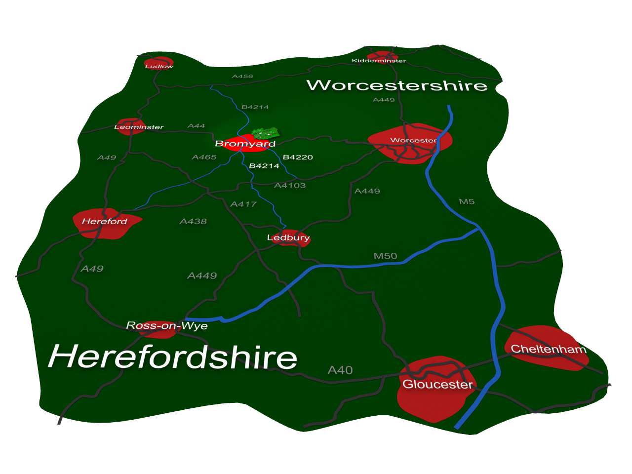 Bromyard Folk Festival Herefordshire map